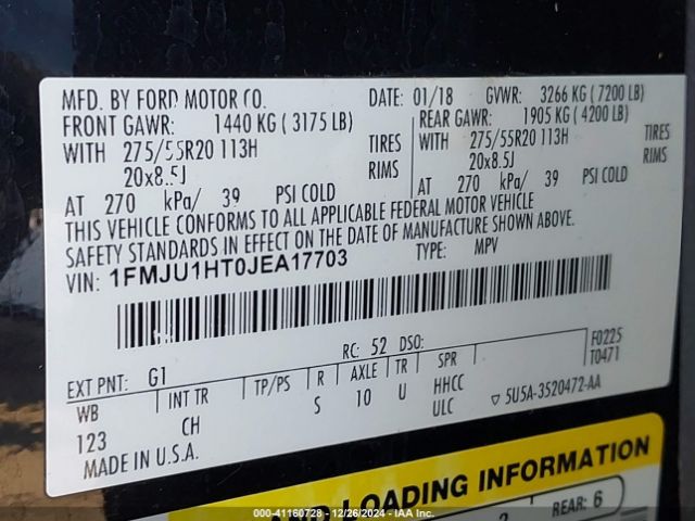1FMJU1HT0JEA17703 Ford Expedition Xlt