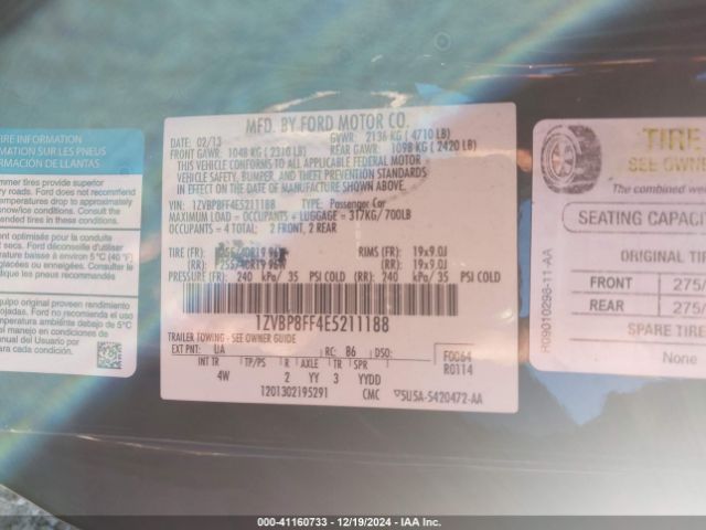 1ZVBP8FF4E5211188 Ford Mustang Gt Premium