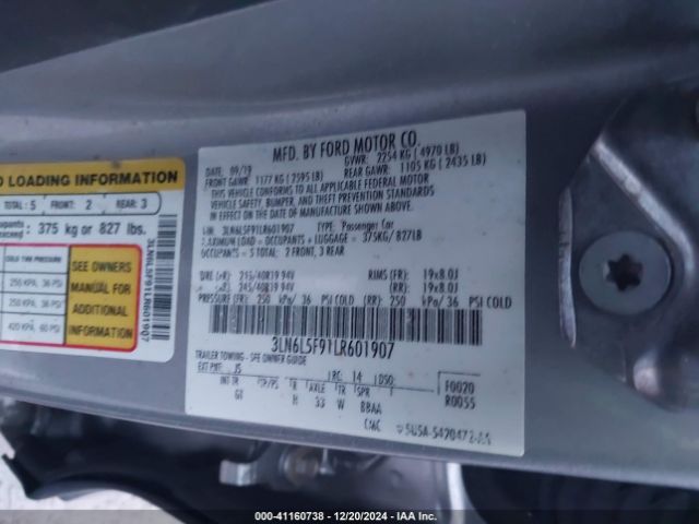 3LN6L5F91LR601907 Lincoln Mkz Reserve