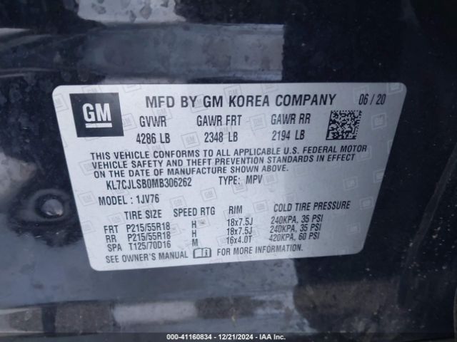 2021 CHEVROLET TRAX KL7CJLSB0MB306262 Photo 8