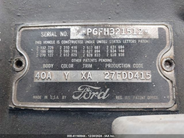 1956 FORD THUNDERBIRD P6FH321512        Photo 8