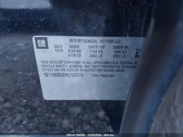 1G1105S3XHU182070 Chevrolet IMPALA 1LT