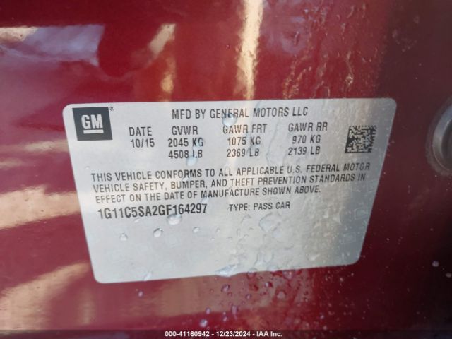 1G11C5SA2GF164297 Chevrolet Malibu Limited Lt