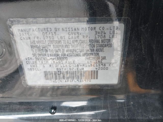 3NICN7AP5FL935970 Nissan Versa