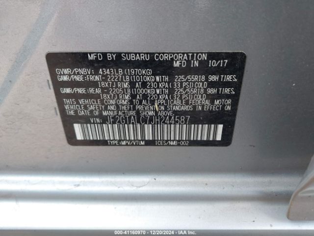 JF2GTALC7JH244587 Subaru Crosstrek 2.0i Limited