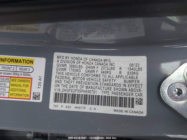 Honda Civic Sport 2023 2HGFE2F55PH556791 Image 9