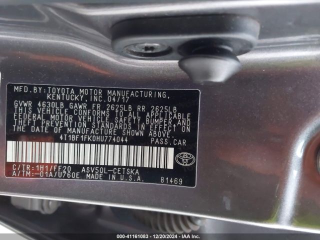 4T1BF1FK0HU774044 Toyota CAMRY SE