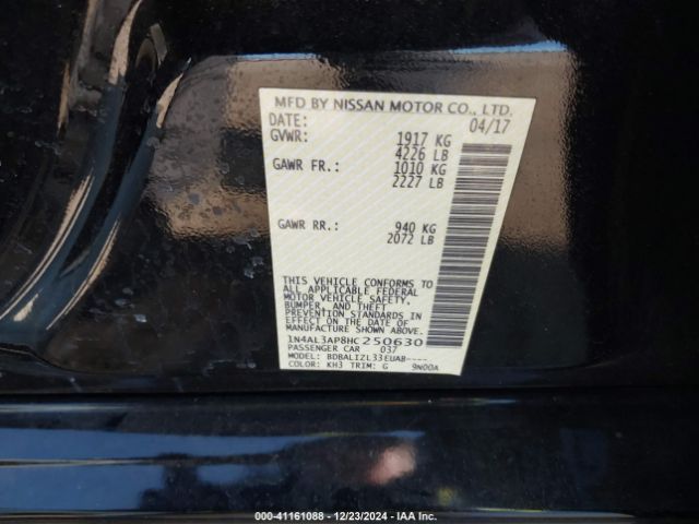 1N4AL3AP8HC250630 Nissan Altima 2.5 Sv