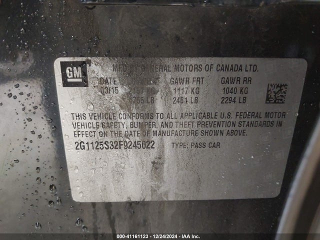 Chevrolet Impala 2lt 2015 2G1125S32F9245022 Image 9