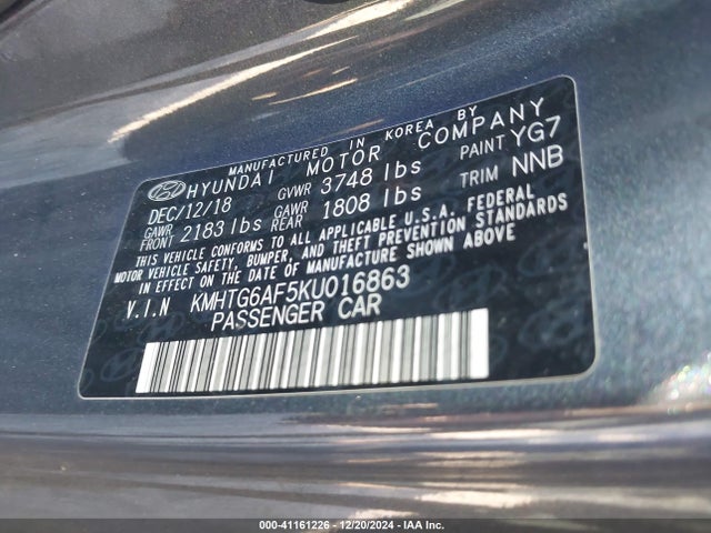 Hyundai Veloster 2.0 2019 KMHTG6AF5KU016863 Image 9