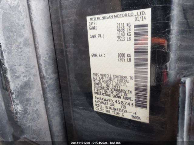 1N4AA5AP2EC458743 Nissan Maxima 3.5 S