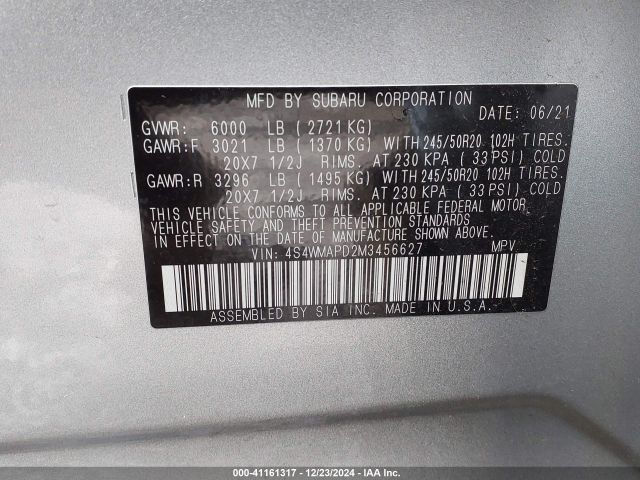 4S4WMAPD2M3456627 Subaru Ascent Limited