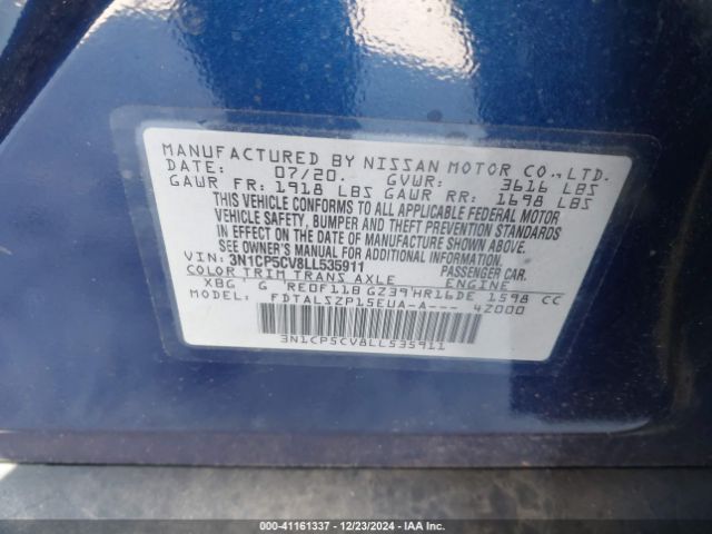 3N1CP5CV8LL535911 Nissan Kicks Sv Xtronic Cvt