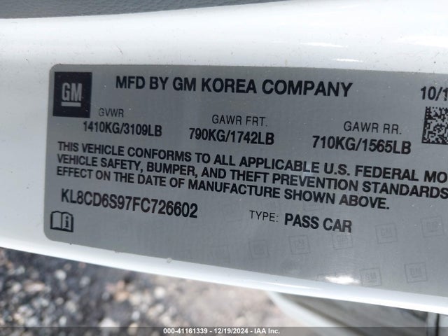 Chevrolet Spark 1lt Cvt 2015 KL8CD6S97FC726602 Image 9