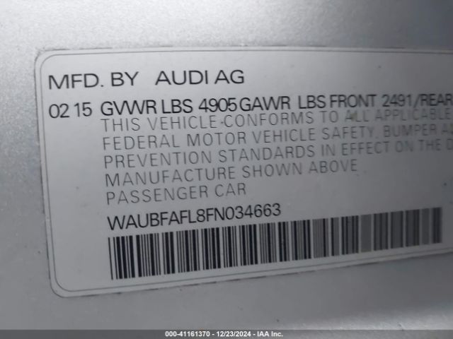 2015 AUDI A4 WAUBFAFL8FN034663 Photo 8