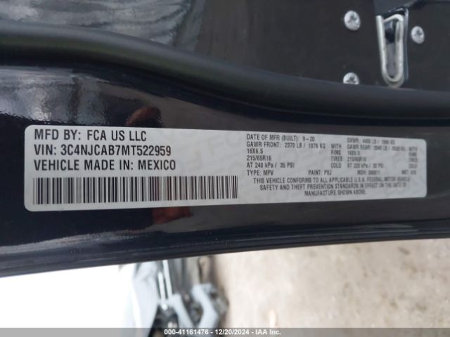 3C4NJCAB7MT522959 Jeep Compass Sport Fwd
