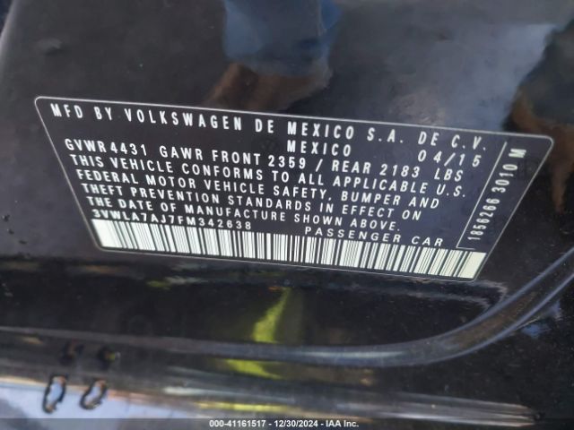 3VWLA7AJ7FM342638 Volkswagen Jetta 2.0l Tdi Se
