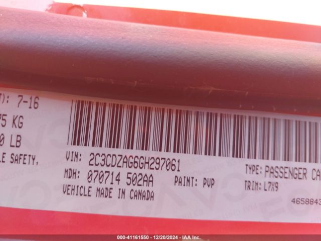 2C3CDZAG6GH297061 Dodge Challenger Sxt