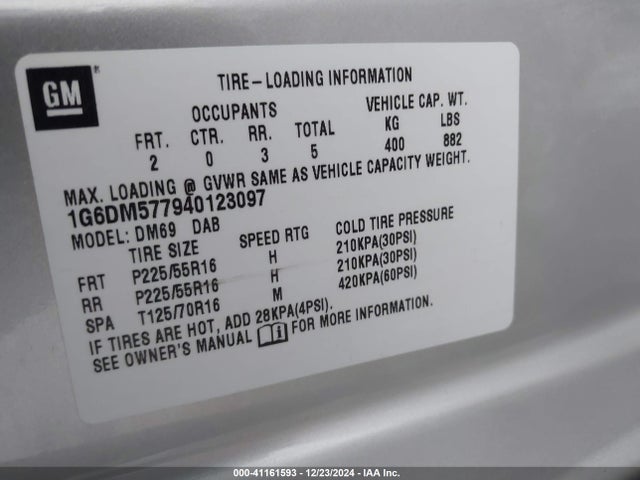2004 CADILLAC CTS 1G6DM577940123097 Photo 8