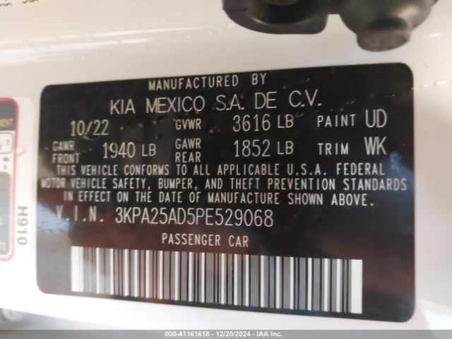 3KPA25AD5PE529068 KIA Rio 5-door S