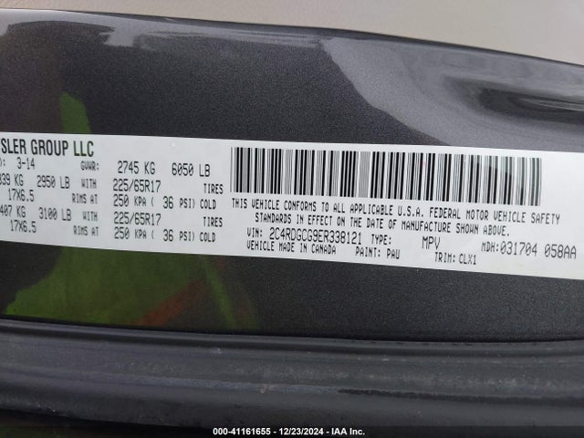 Dodge Grand Caravan Sxt 30th Anniversary 2014 2C4RDGCG9ER338121 Image 9