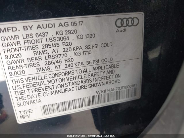 2018 AUDI Q7 WA1LHAF70JD000181 Photo 8