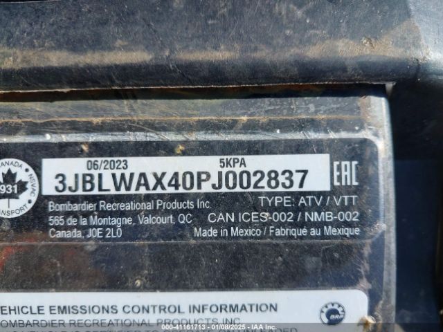 2023 CAN-AM OUTLANDER 3JBLWAX40PJ002837 Photo 9