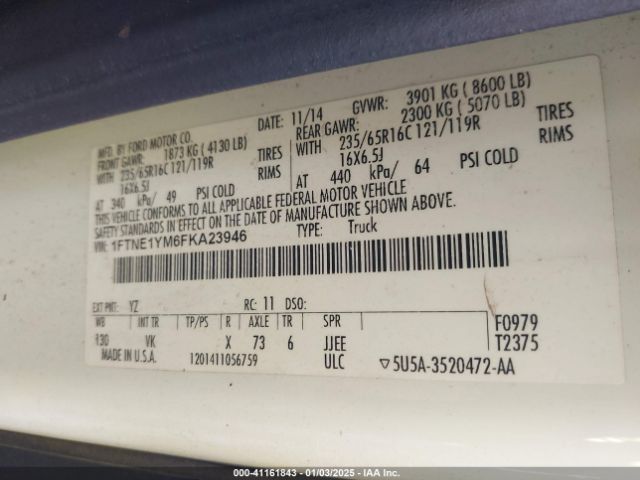 1FTNE1YM6FKA23946 Ford Transit-150