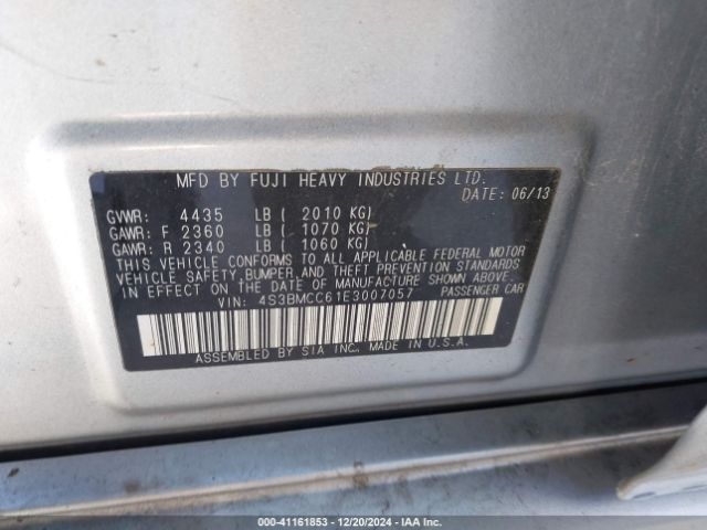 4S3BMCC61E3007057 Subaru Legacy 2.5i Premium