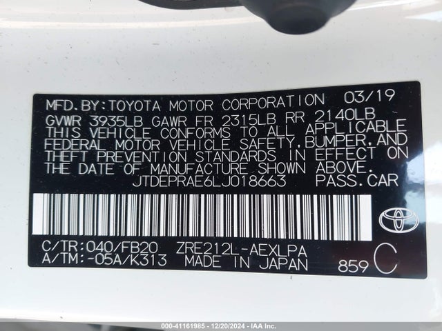 Toyota COROLLA LE 2020 JTDEPRAE6LJ018663 Image 9