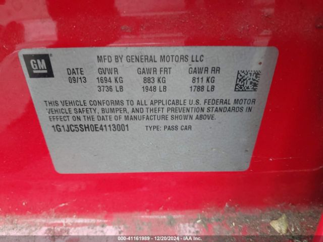 1G1JC5SH0E4113001 Chevrolet Sonic Lt Auto