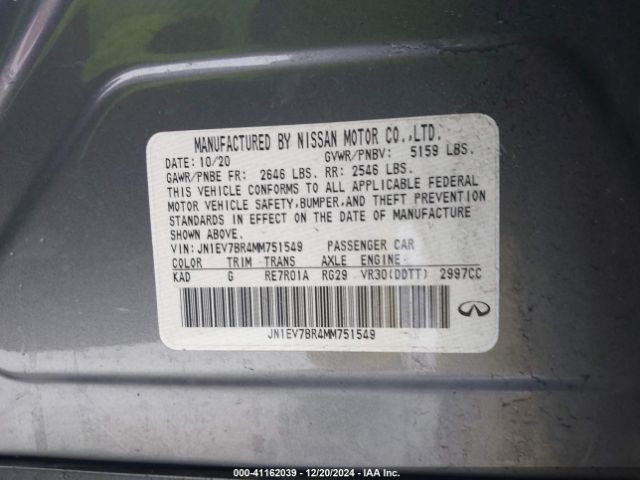 JN1EV7BR4MM751549 Infiniti Q50 Luxe Awd