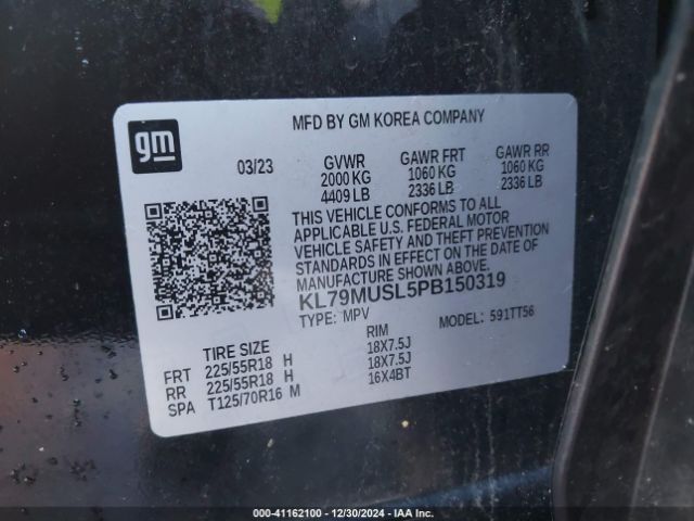 KL79MUSL5PB150319 Chevrolet Trailblazer Awd Rs
