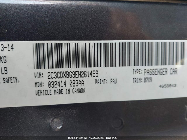 Dodge Charger Se 2014 2C3CDXBG9EH261459 Image 9