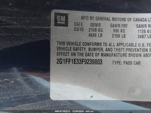 2G1FF1E33F9239003 Chevrolet Camaro 2lt