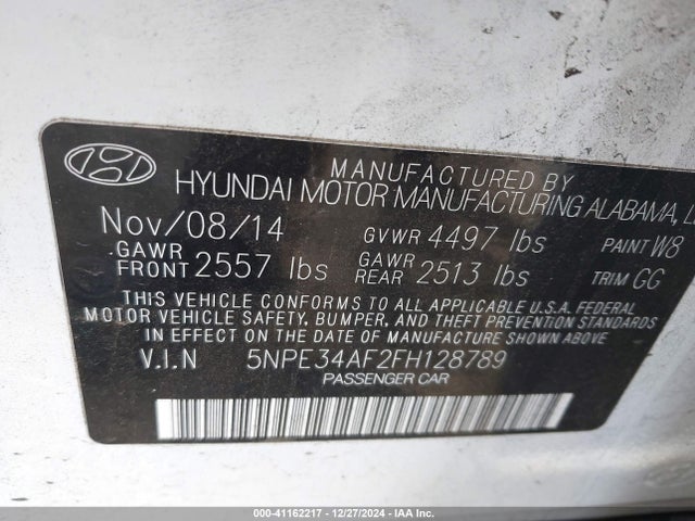 5NPE34AF2FH128789 Hyundai Sonata Sport