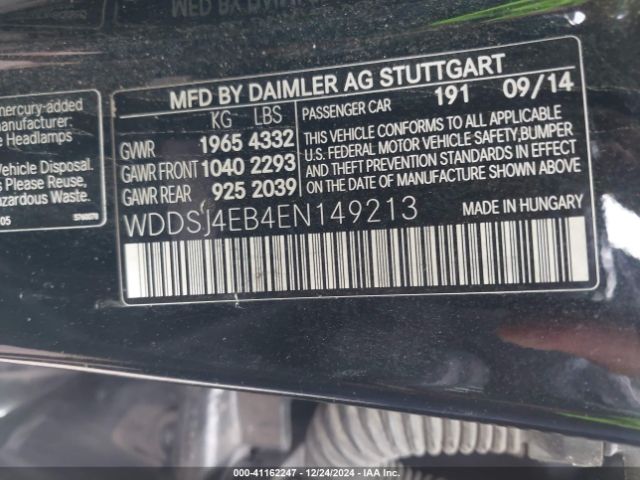 WDDSJ4EB4EN149213 Mercedes-Benz CLA 250
