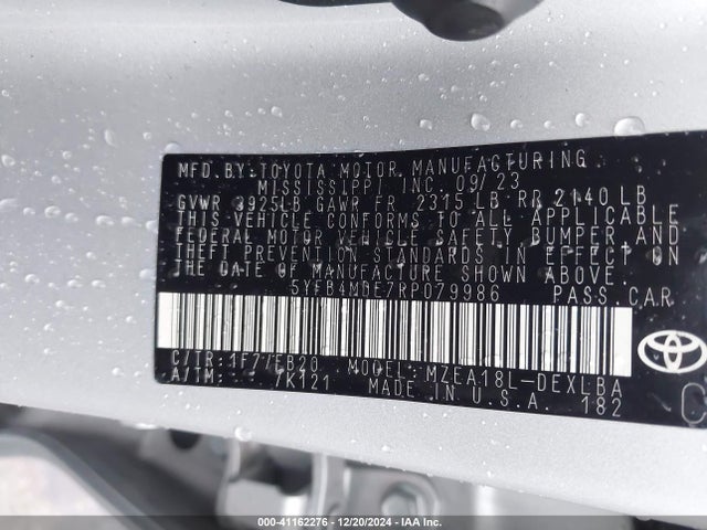 Toyota COROLLA LE 2024 5YFB4MDE7RP079986 Image 9