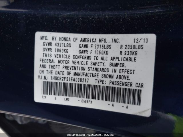 1HGCR2F51EA098217 Honda Accord Sport