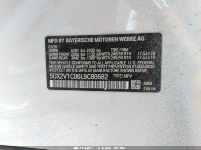 5UX2V1C06L9C80682 BMW X4 Xdrive30i