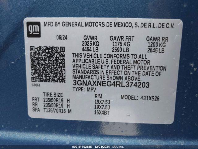 3GNAXNEG4RL374203 Chevrolet Equinox Fwd Premier