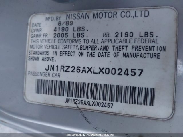 1990 NISSAN 300ZX JN1RZ26AXLX002457 Photo 8