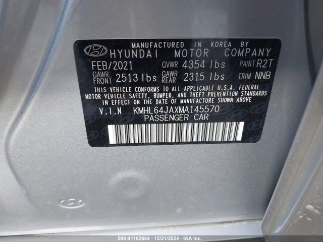 KMHL64JAXMA145570 Hyundai SONATA SEL