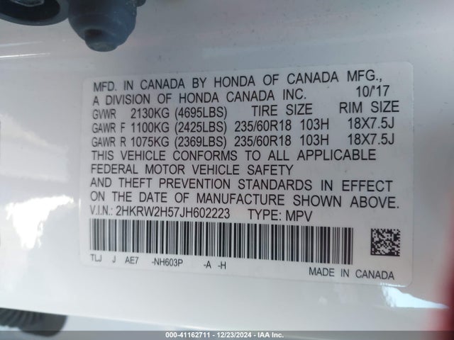Honda CR-V EX 2018 2HKRW2H57JH602223 Image 9