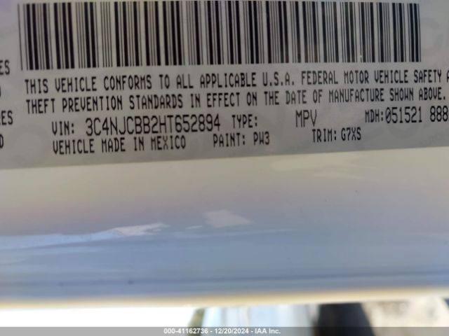 3C4NJCBB2HT652894 Jeep New Compass Latitude Fwd
