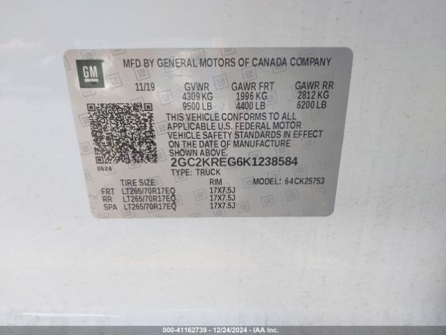 2GC2KREG6K1238584 Chevrolet Silverado 2500hd Wt