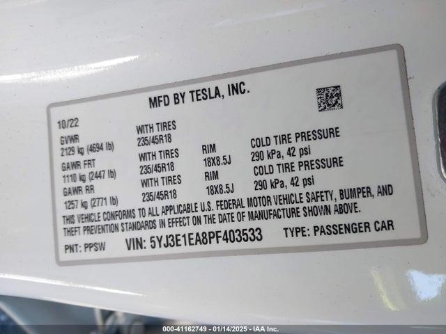2023 TESLA MODEL 3 5YJ3E1EA8PF403533 Photo 8