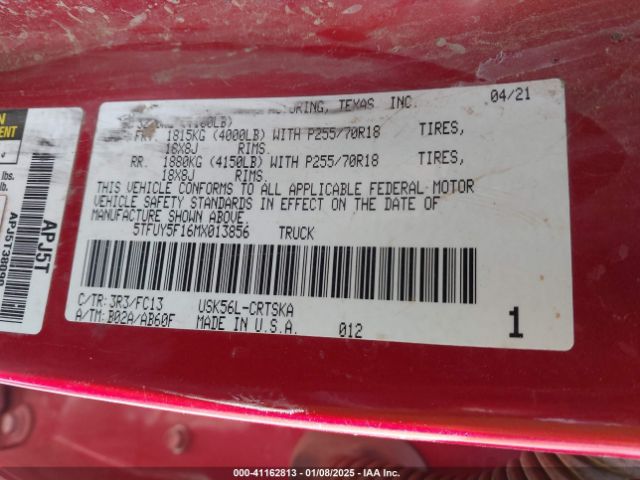 2021 TOYOTA TUNDRA 5TFUY5F16MX013856 Photo 8