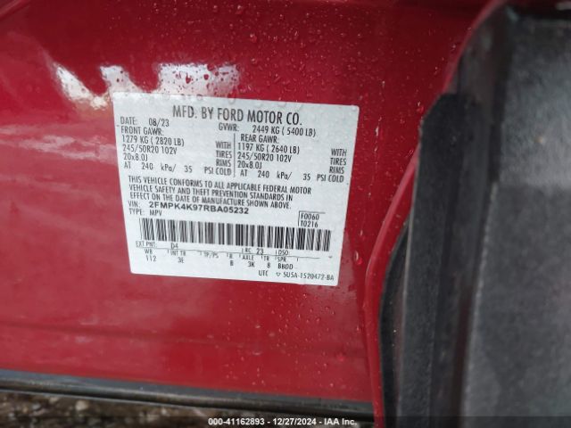 2FMPK4K97RBA05232 Ford Edge Titanium