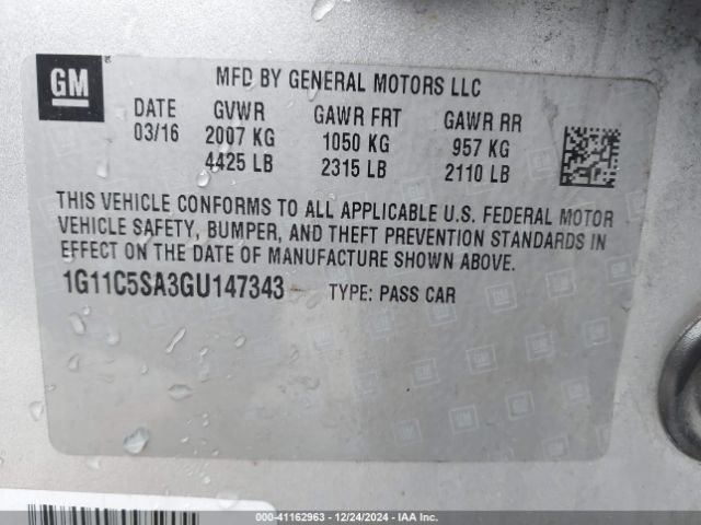 1G11C5SA3GU147343 Chevrolet Malibu Limited Lt